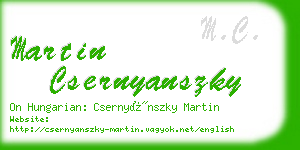 martin csernyanszky business card